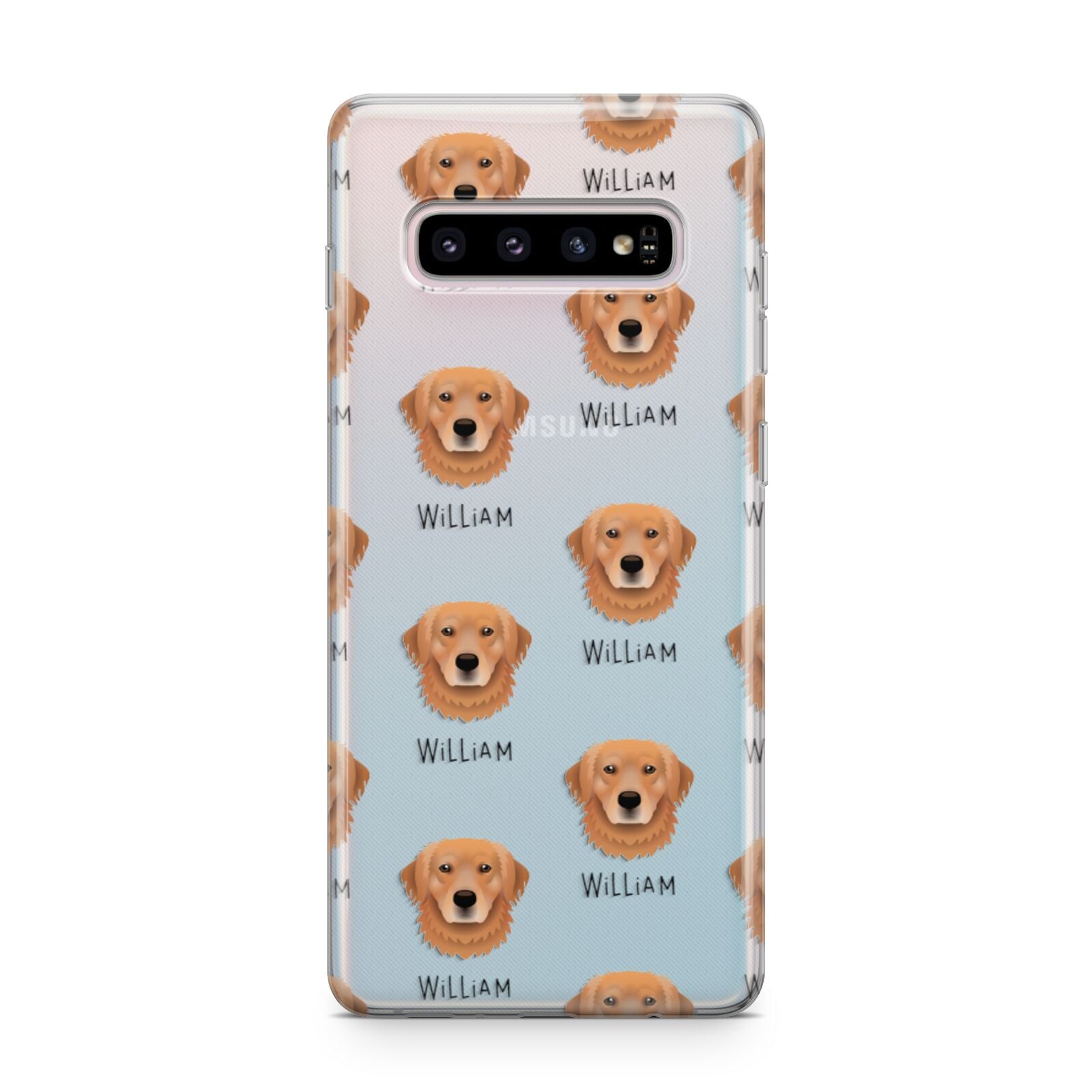 Golden Retriever Icon with Name Samsung Galaxy S10 Plus Case