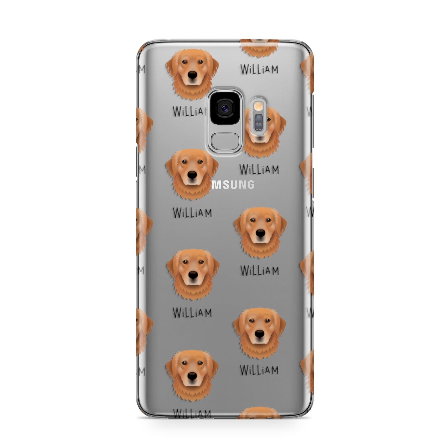 Golden Retriever Icon with Name Samsung Galaxy S9 Case