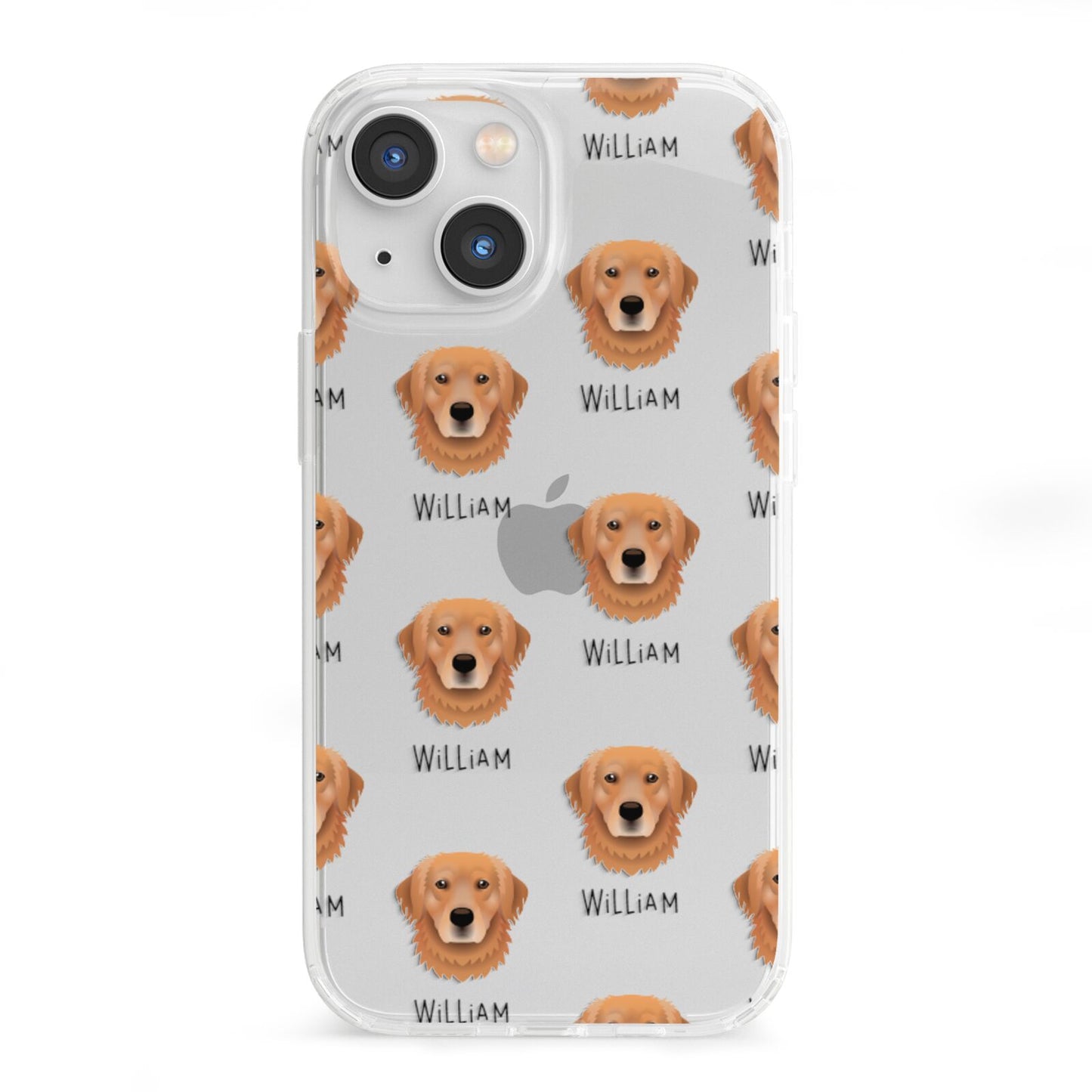 Golden Retriever Icon with Name iPhone 13 Mini Clear Bumper Case