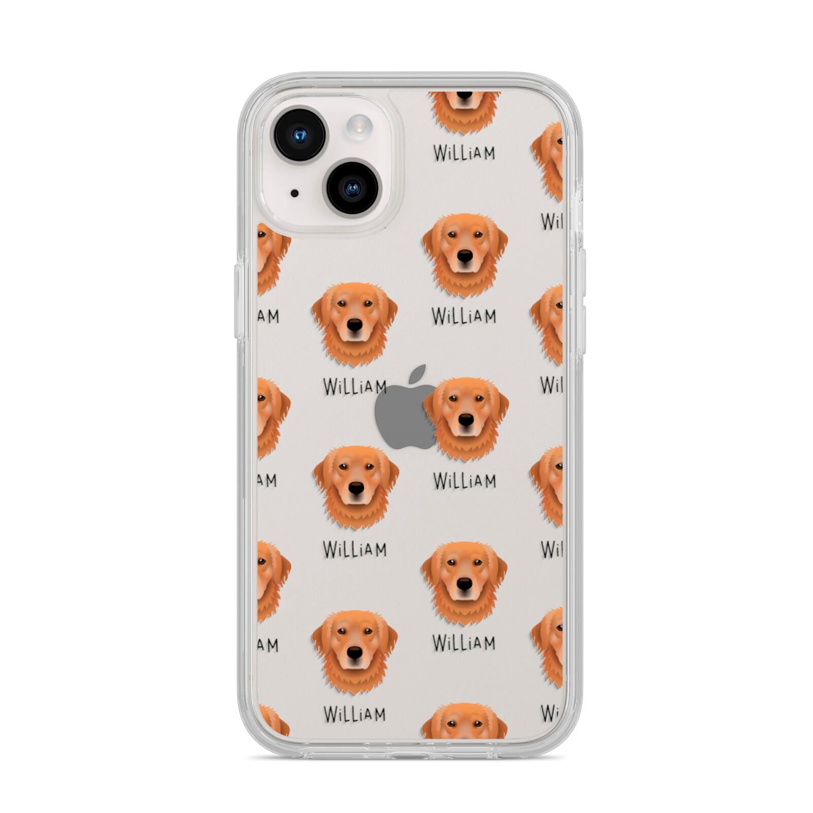 Golden Retriever Icon with Name iPhone 14 Plus Clear Tough Case Starlight