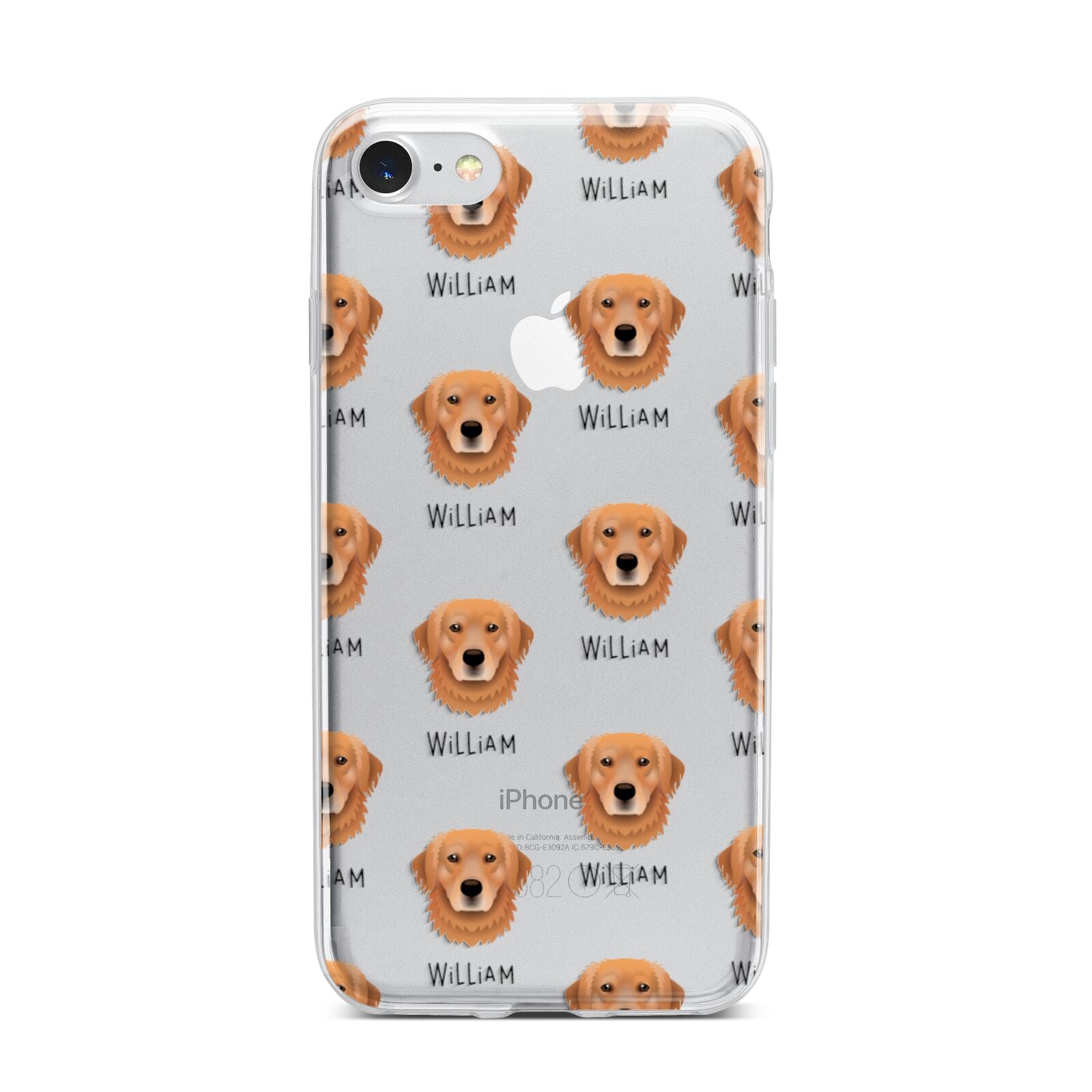 Golden Retriever Icon with Name iPhone 7 Bumper Case on Silver iPhone