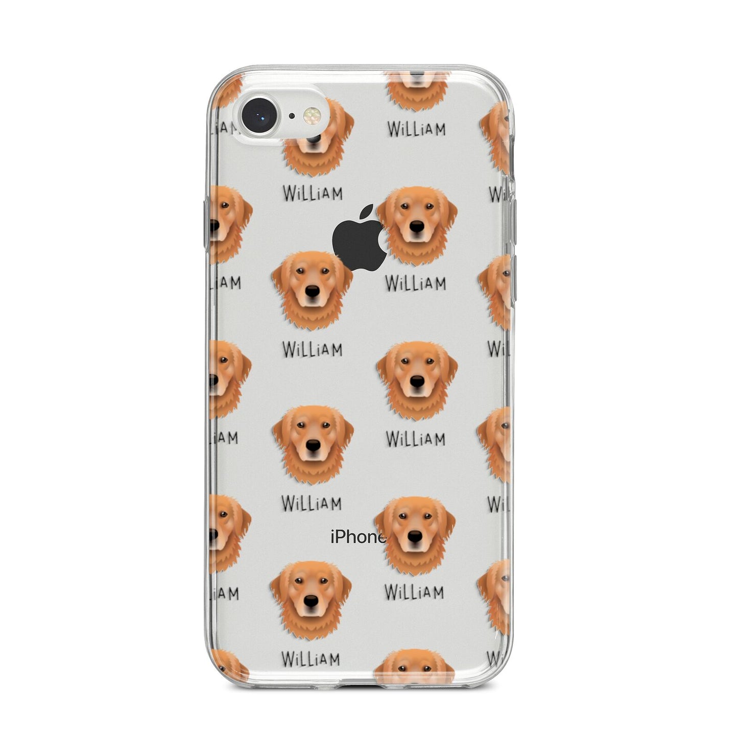 Golden Retriever Icon with Name iPhone 8 Bumper Case on Silver iPhone