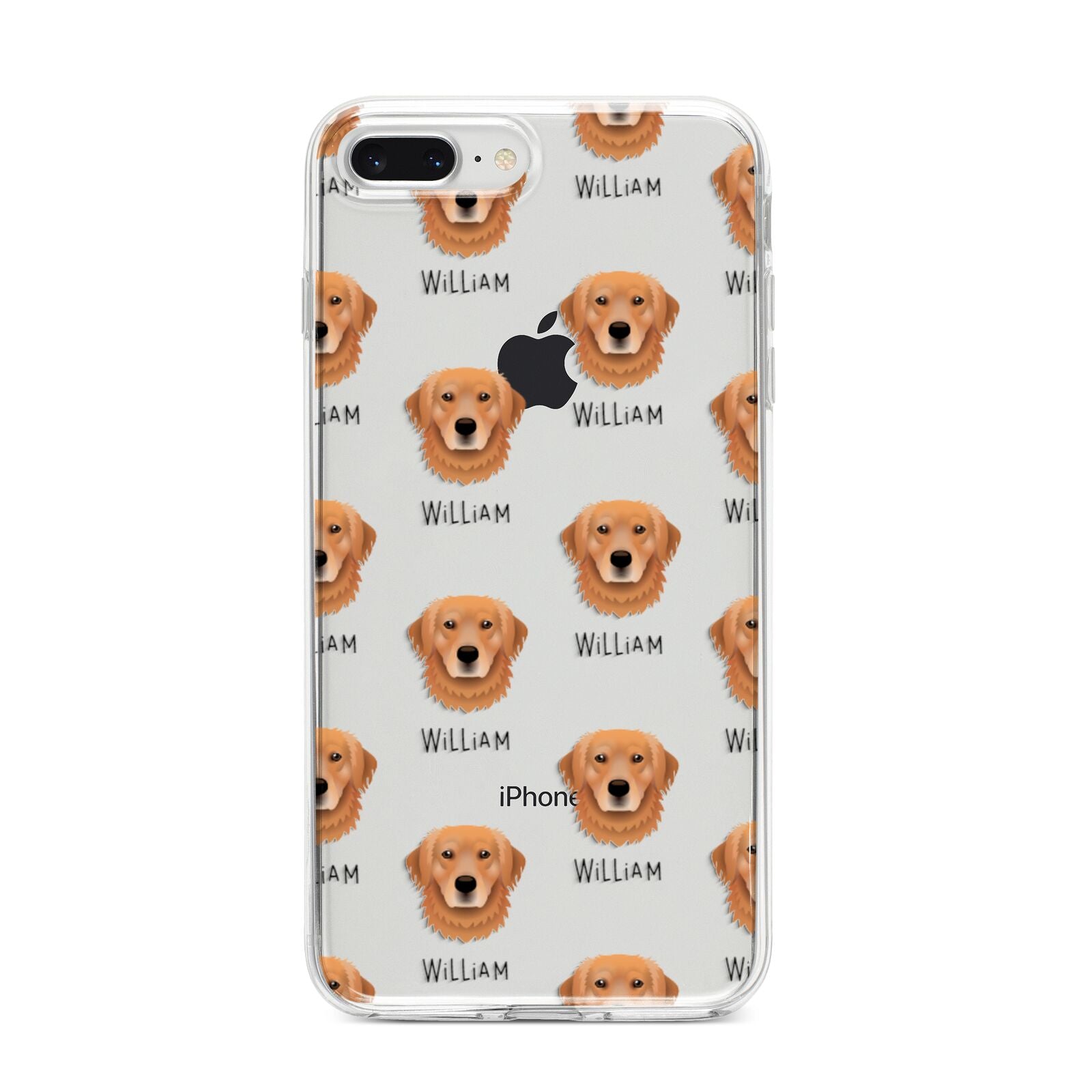 Golden Retriever Icon with Name iPhone 8 Plus Bumper Case on Silver iPhone