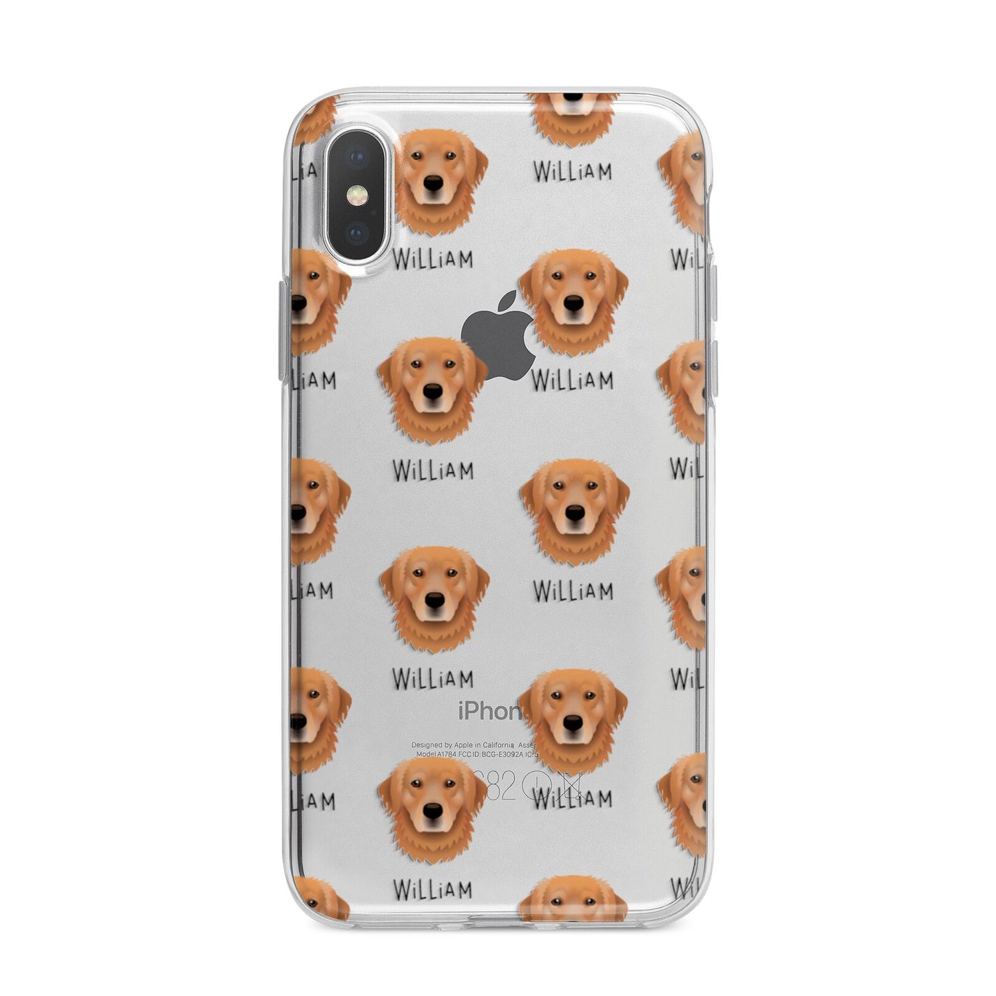 Golden Retriever Icon with Name iPhone X Bumper Case on Silver iPhone Alternative Image 1