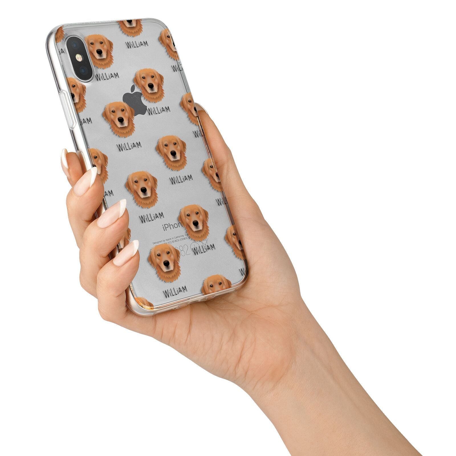 Golden Retriever Icon with Name iPhone X Bumper Case on Silver iPhone Alternative Image 2