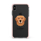 Golden Retriever Personalised Apple iPhone Xs Max Impact Case Pink Edge on Black Phone