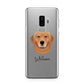 Golden Retriever Personalised Samsung Galaxy S9 Plus Case on Silver phone