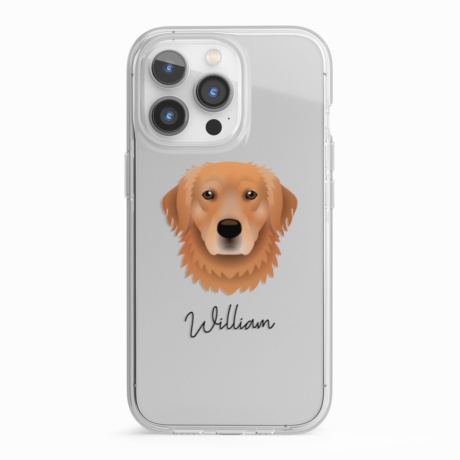 Golden Retriever Personalised iPhone 13 Pro TPU Impact Case with White Edges