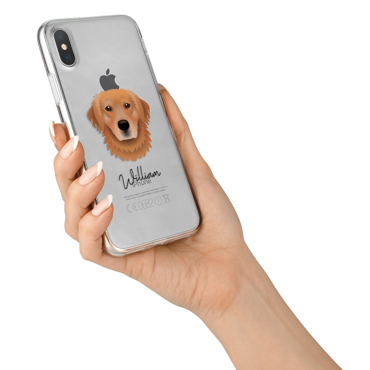 Golden Retriever Personalised iPhone X Bumper Case on Silver iPhone Alternative Image 2