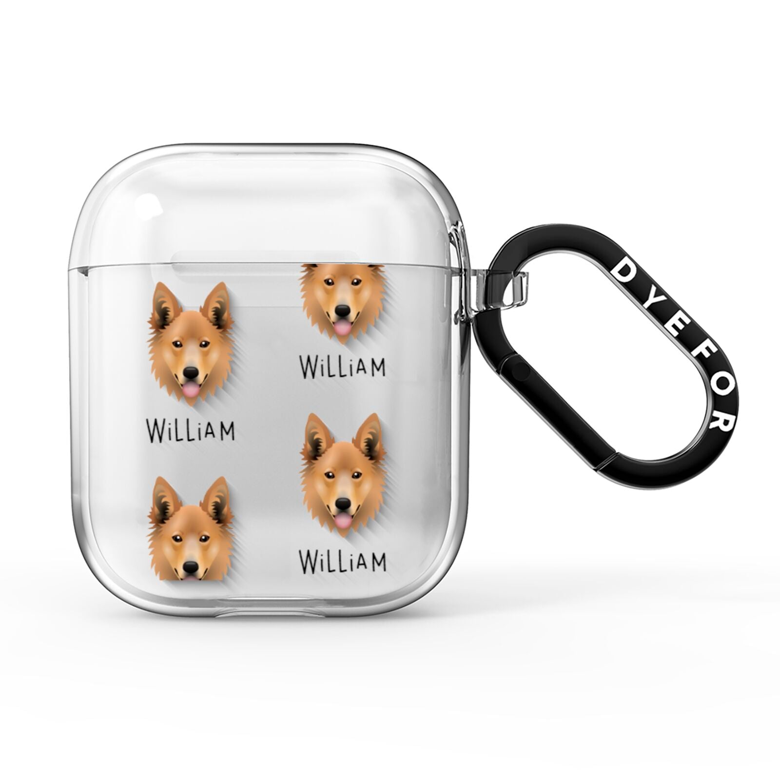 Golden Shepherd Icon with Name AirPods Clear Case