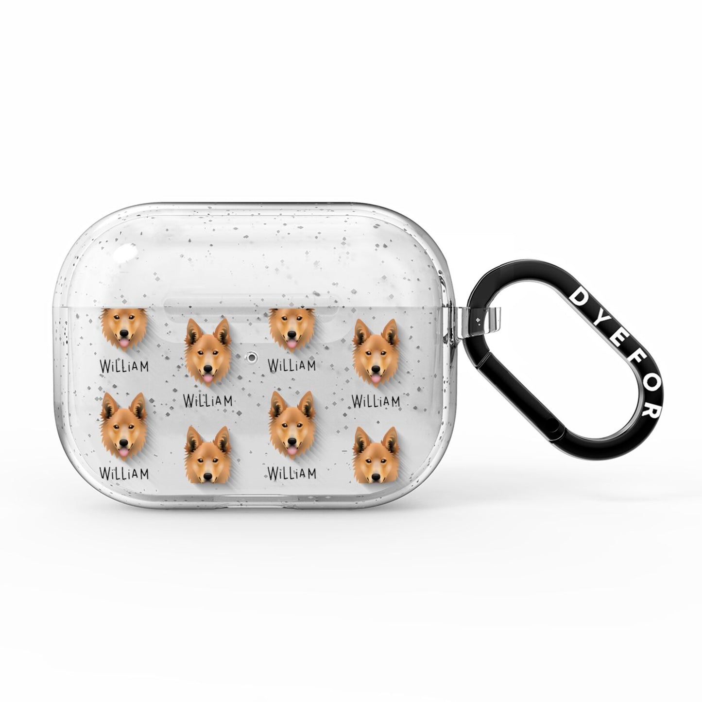 Golden Shepherd Icon with Name AirPods Pro Glitter Case