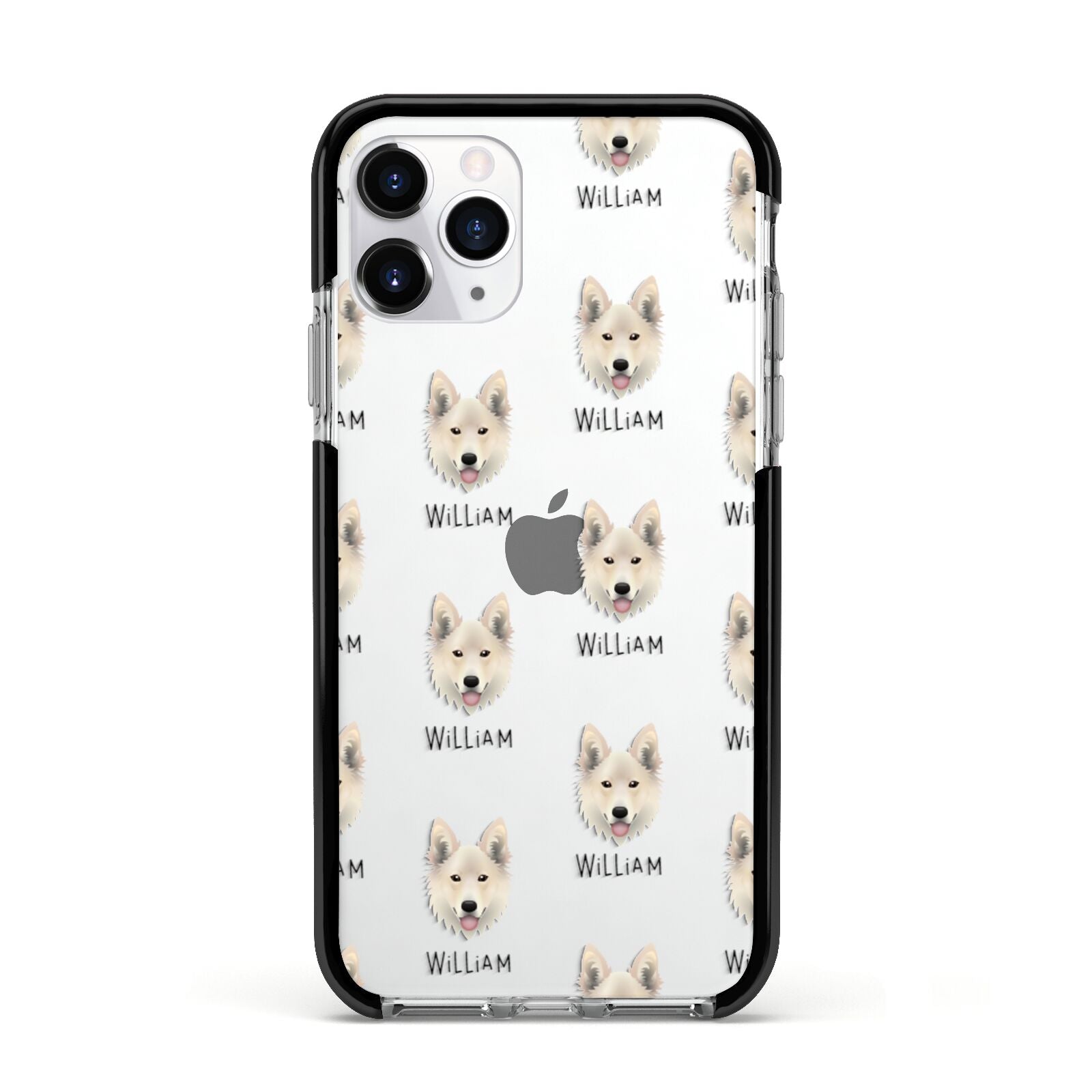 Golden Shepherd Icon with Name Apple iPhone 11 Pro in Silver with Black Impact Case