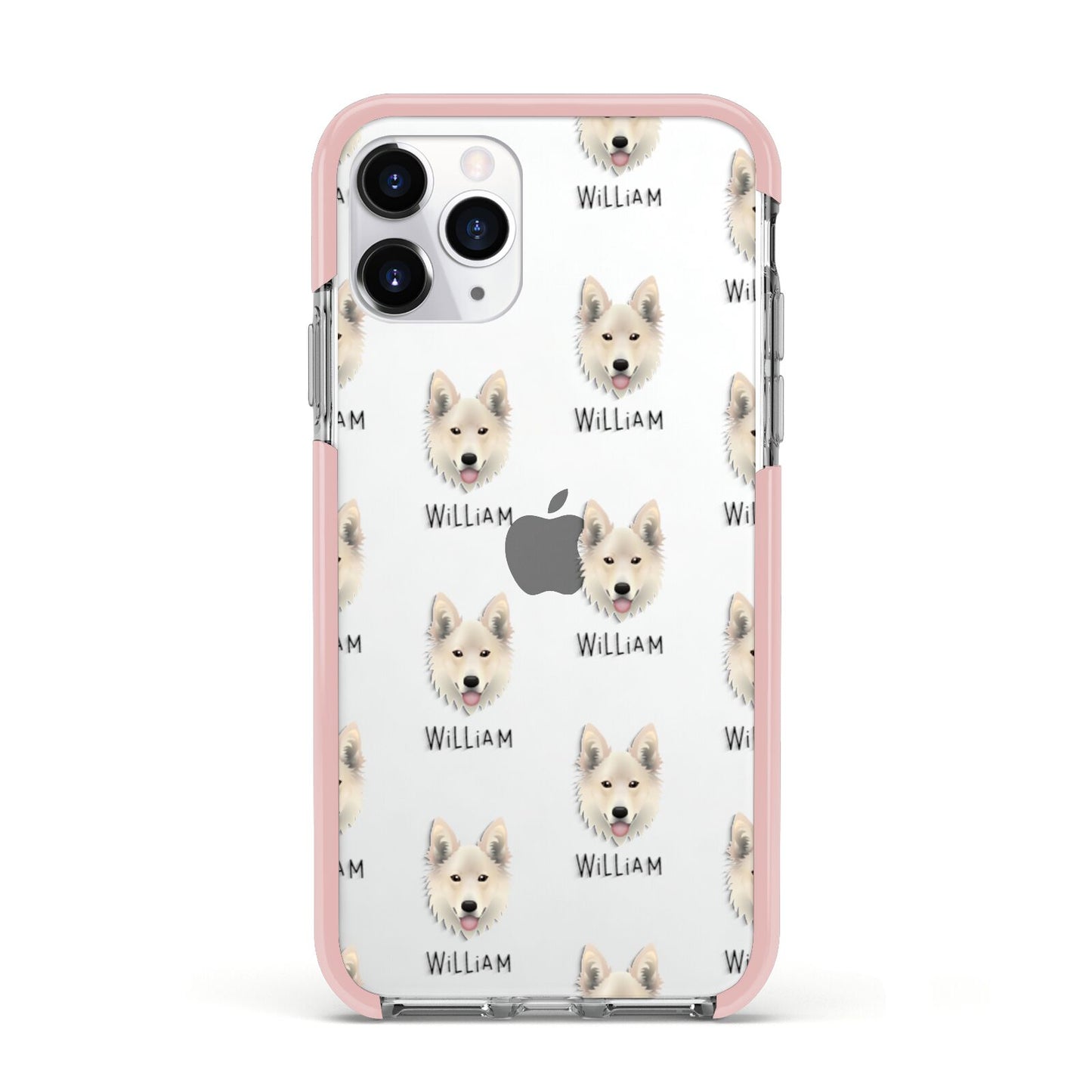 Golden Shepherd Icon with Name Apple iPhone 11 Pro in Silver with Pink Impact Case