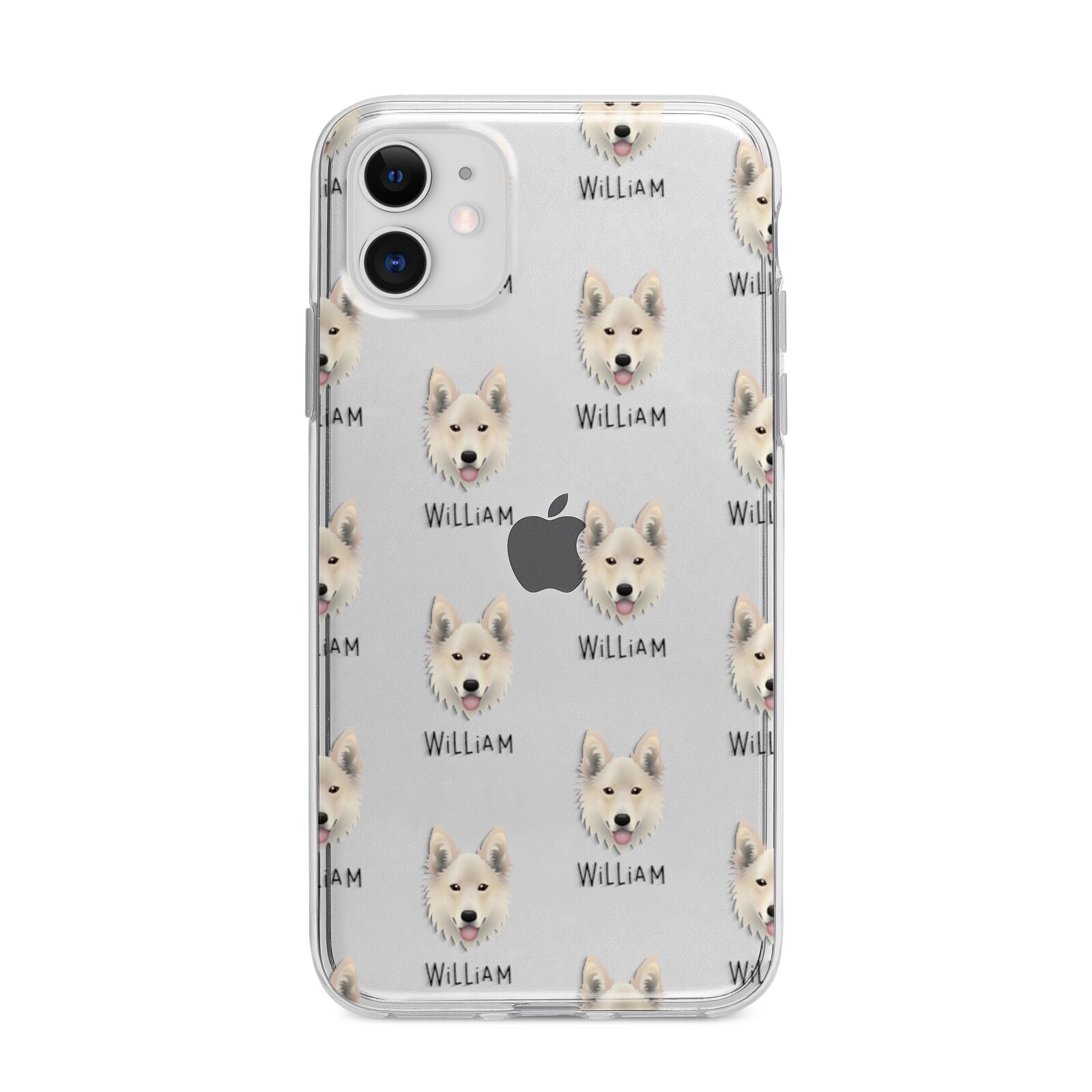 Golden Shepherd Icon with Name Apple iPhone 11 in White with Bumper Case