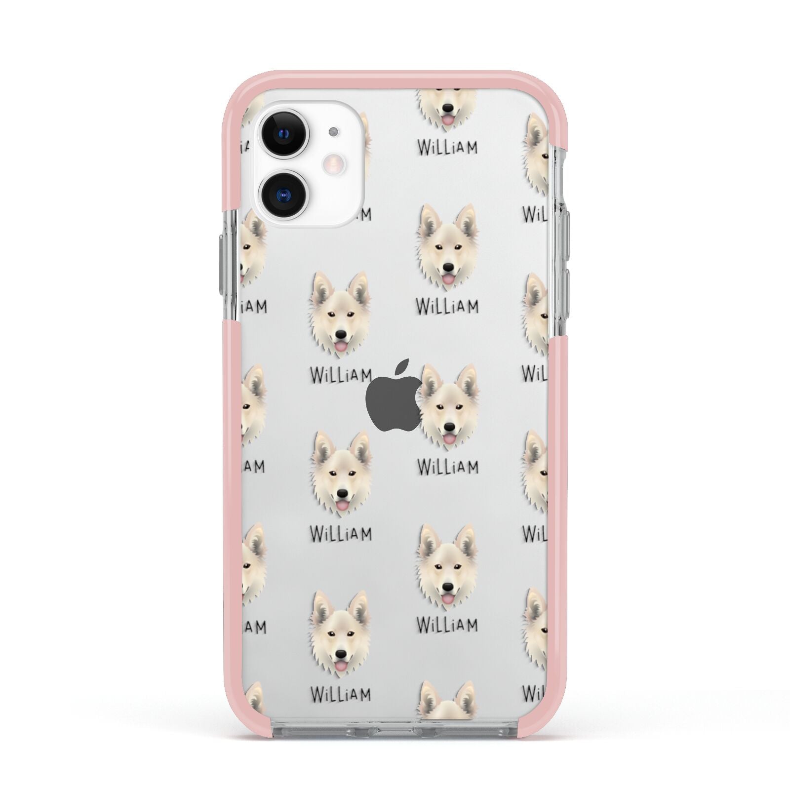 Golden Shepherd Icon with Name Apple iPhone 11 in White with Pink Impact Case