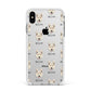 Golden Shepherd Icon with Name Apple iPhone Xs Max Impact Case White Edge on Silver Phone