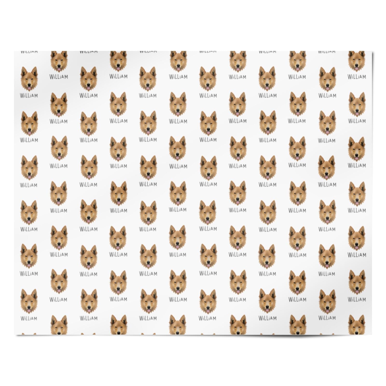 Golden Shepherd Icon with Name Personalised Wrapping Paper Alternative