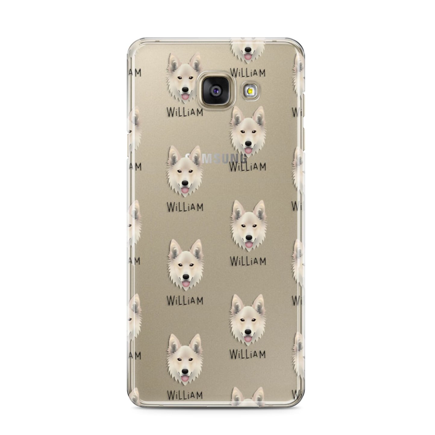 Golden Shepherd Icon with Name Samsung Galaxy A3 2016 Case on gold phone