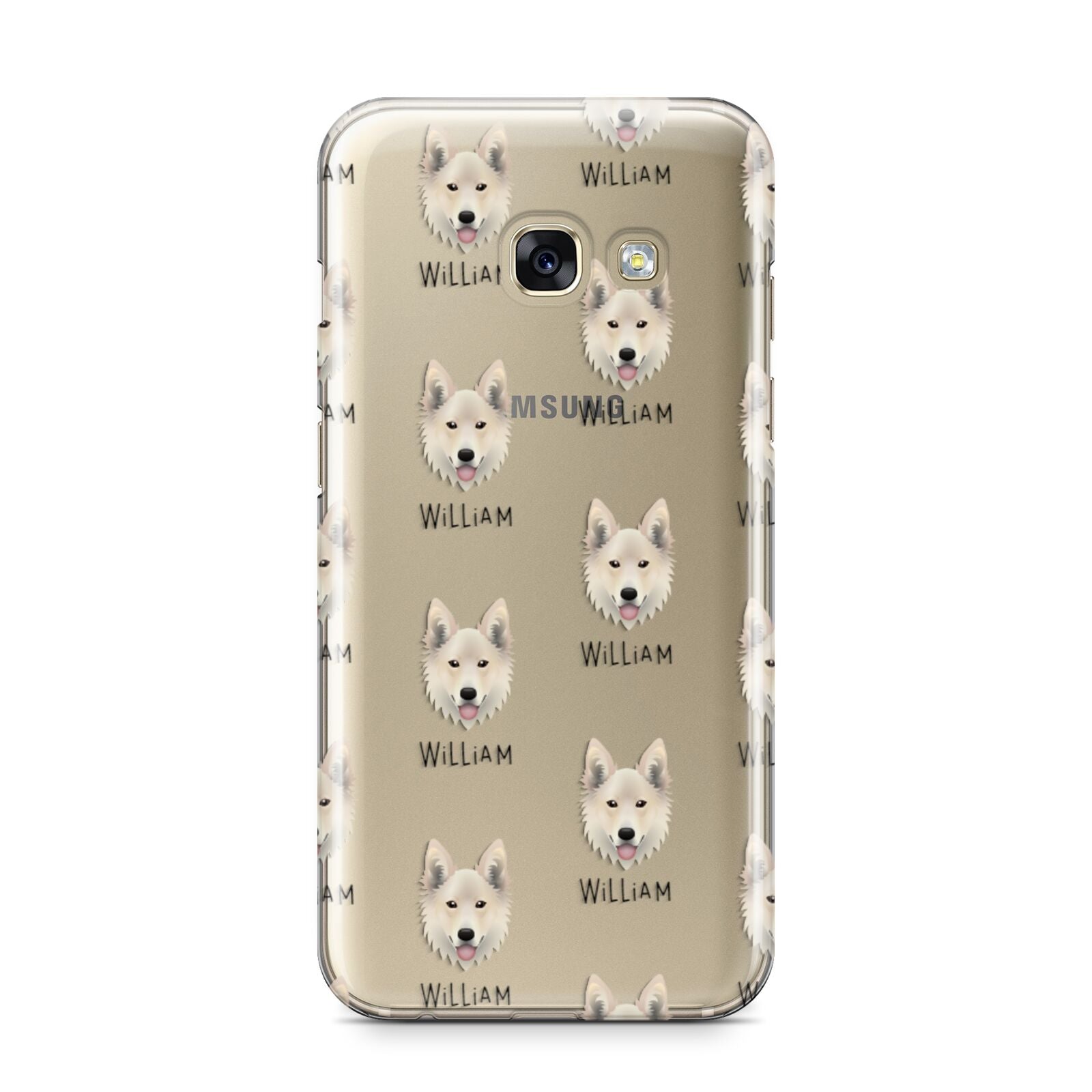 Golden Shepherd Icon with Name Samsung Galaxy A3 2017 Case on gold phone