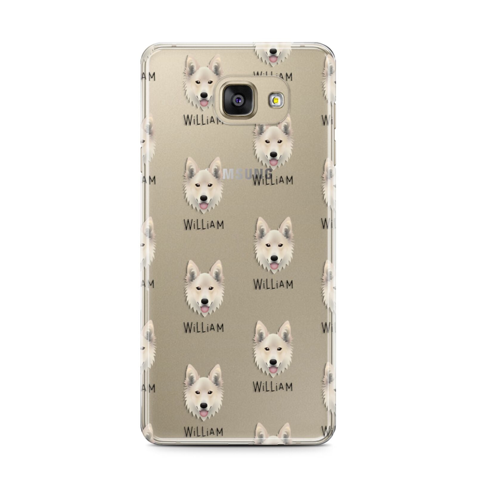 Golden Shepherd Icon with Name Samsung Galaxy A7 2016 Case on gold phone