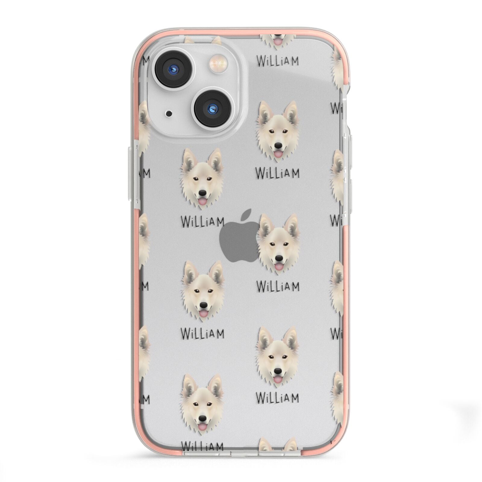 Golden Shepherd Icon with Name iPhone 13 Mini TPU Impact Case with Pink Edges