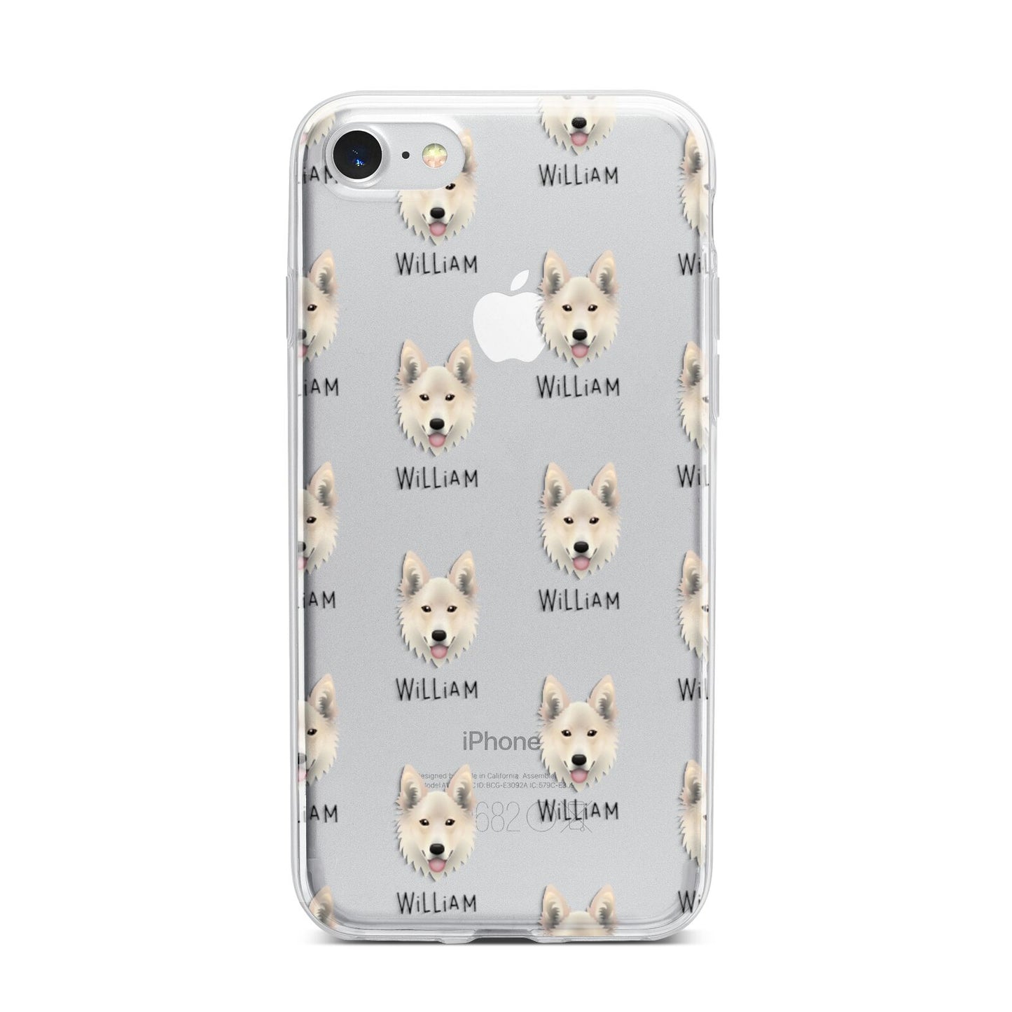 Golden Shepherd Icon with Name iPhone 7 Bumper Case on Silver iPhone