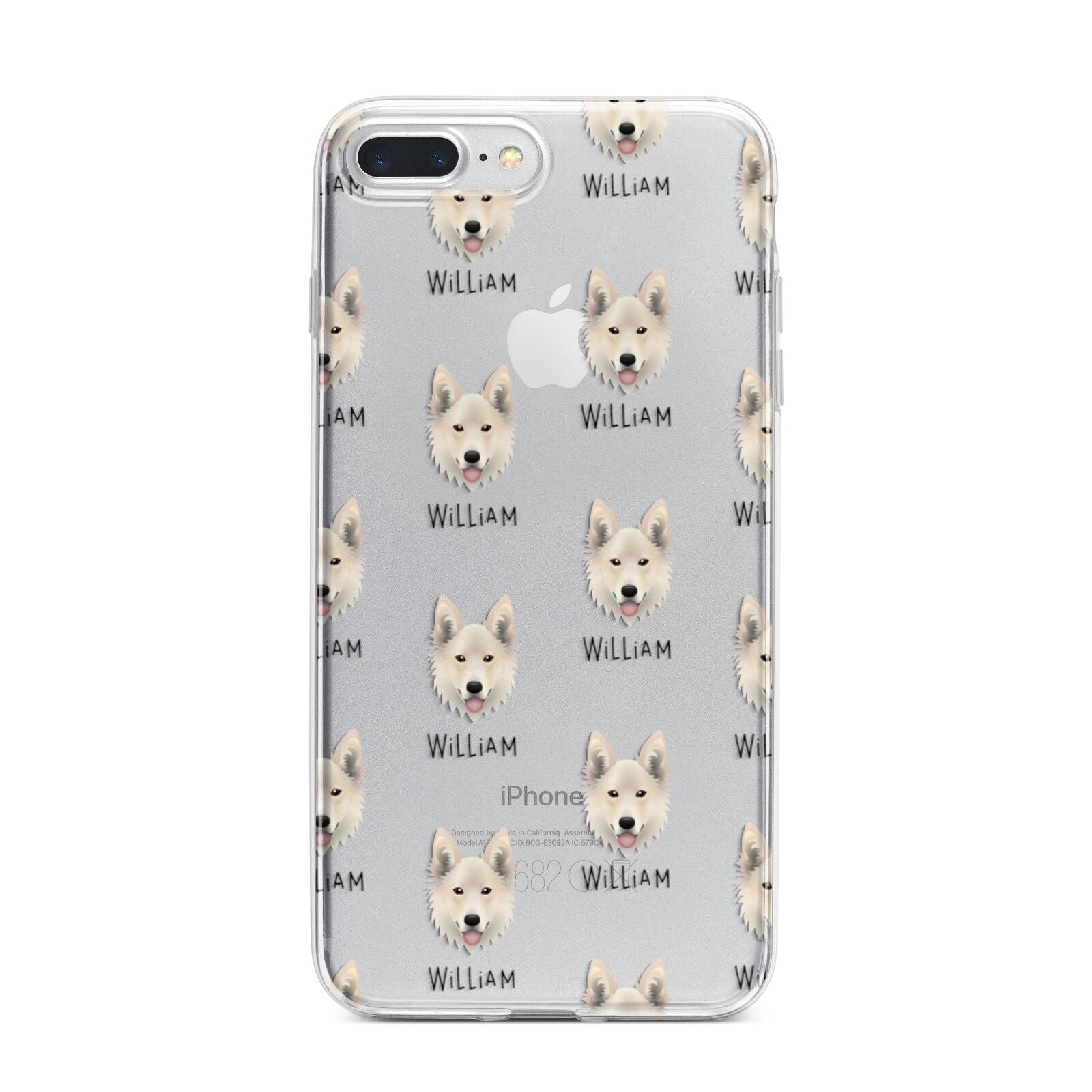 Golden Shepherd Icon with Name iPhone 7 Plus Bumper Case on Silver iPhone