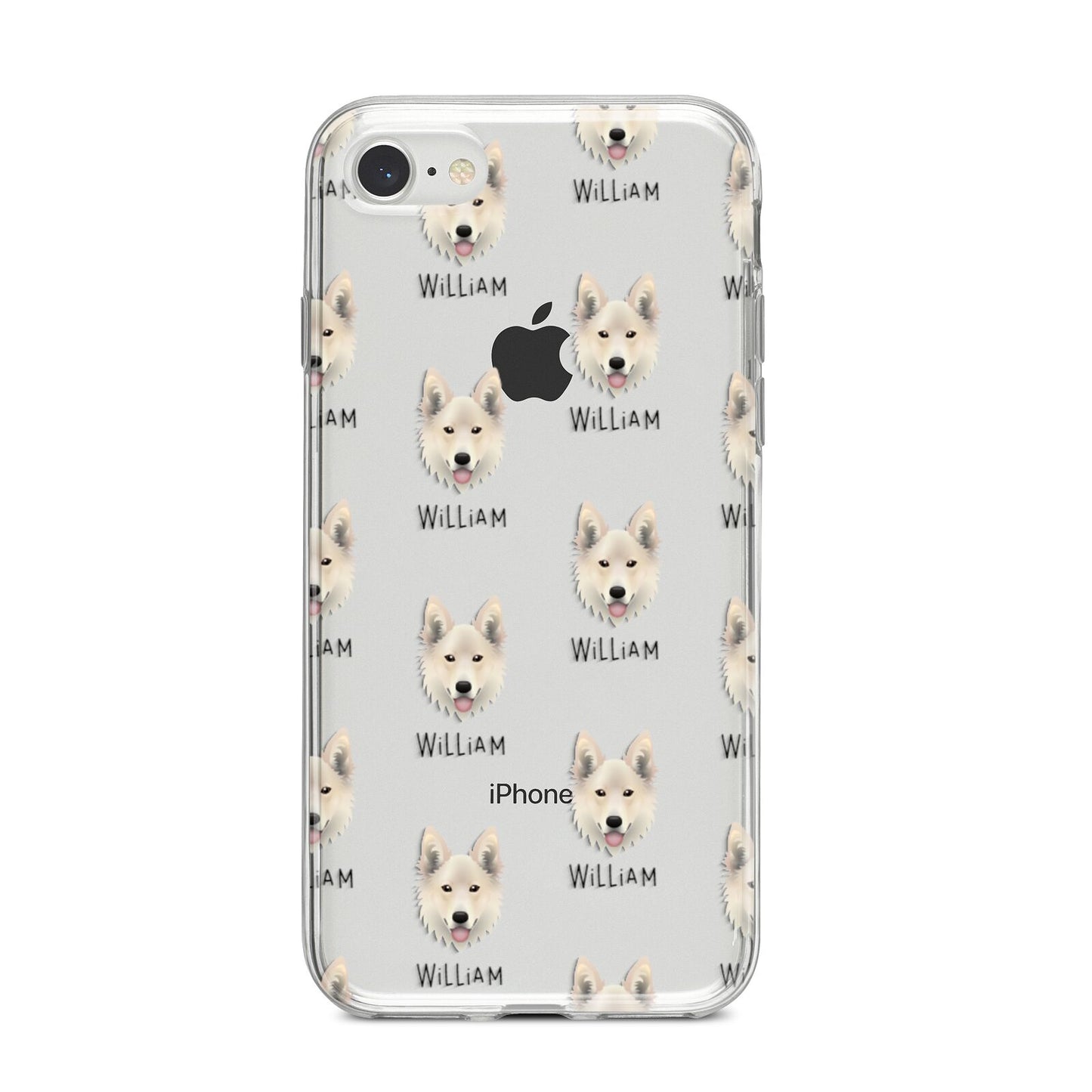 Golden Shepherd Icon with Name iPhone 8 Bumper Case on Silver iPhone