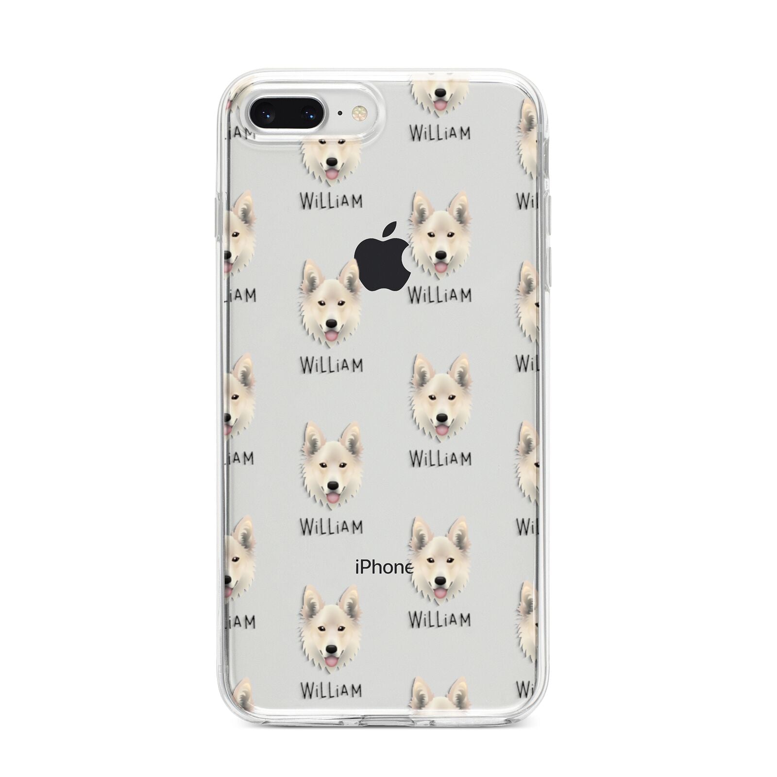 Golden Shepherd Icon with Name iPhone 8 Plus Bumper Case on Silver iPhone
