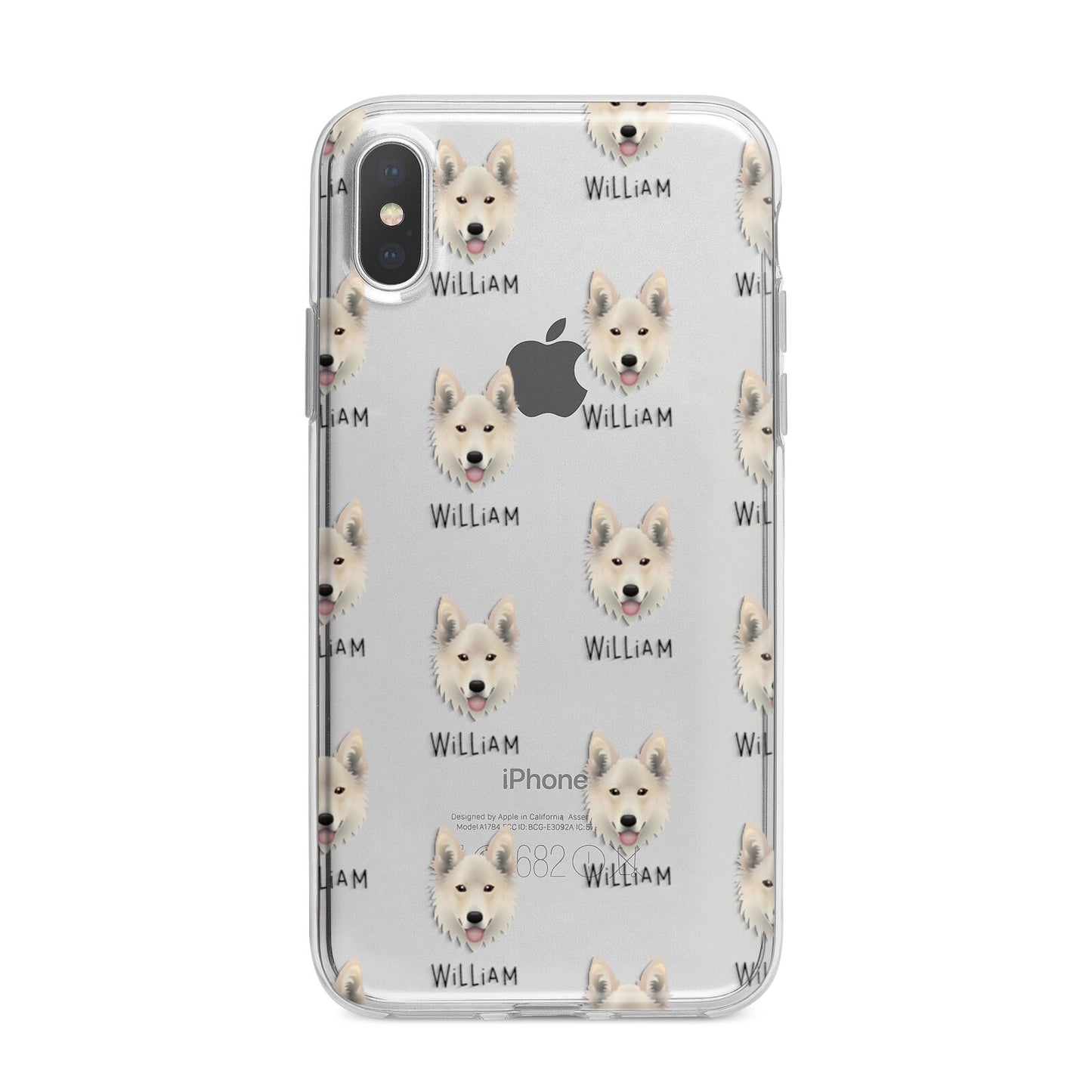 Golden Shepherd Icon with Name iPhone X Bumper Case on Silver iPhone Alternative Image 1