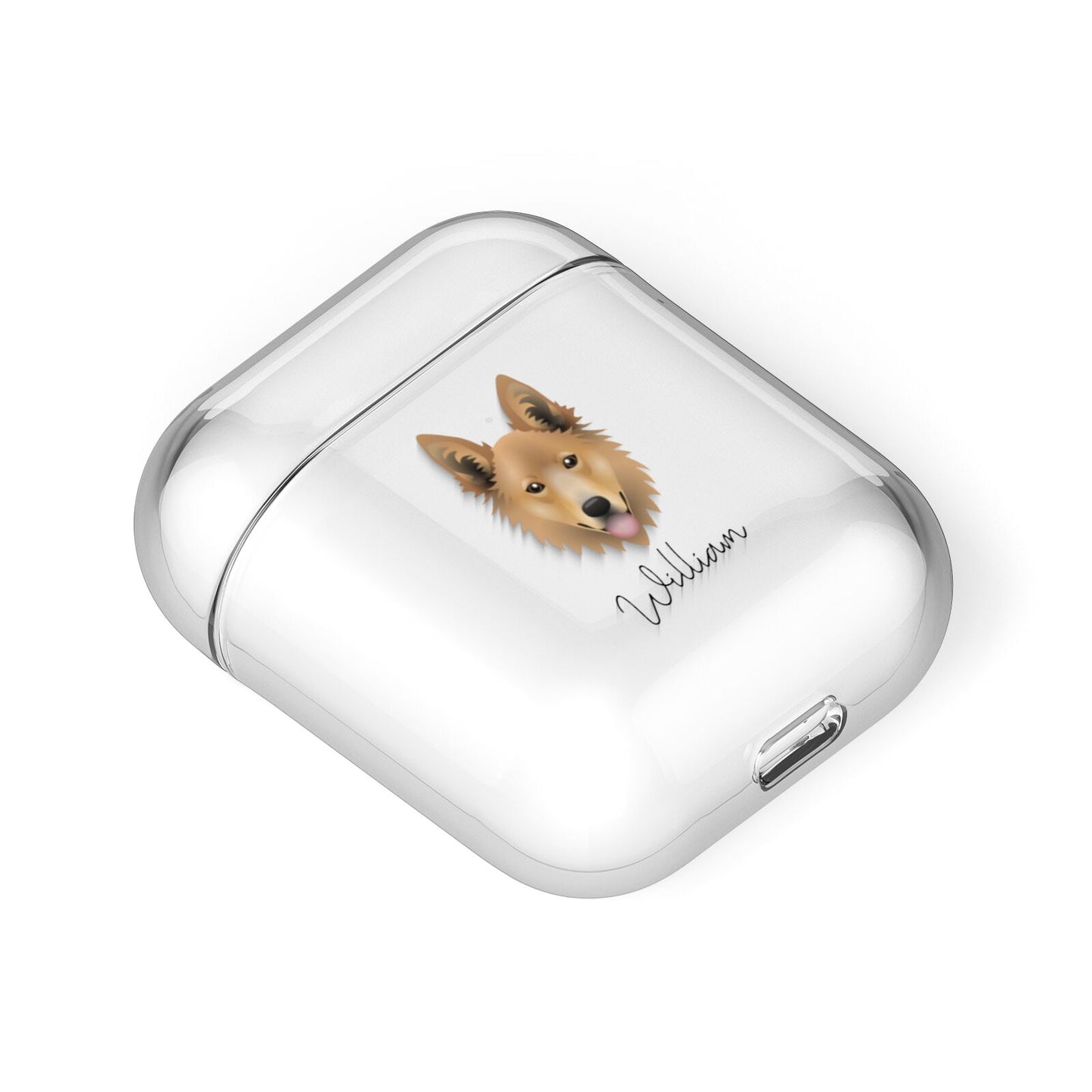 Golden Shepherd Personalised AirPods Case Laid Flat