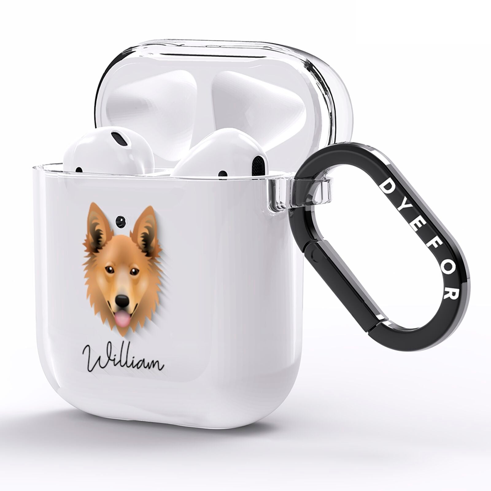Golden Shepherd Personalised AirPods Clear Case Side Image