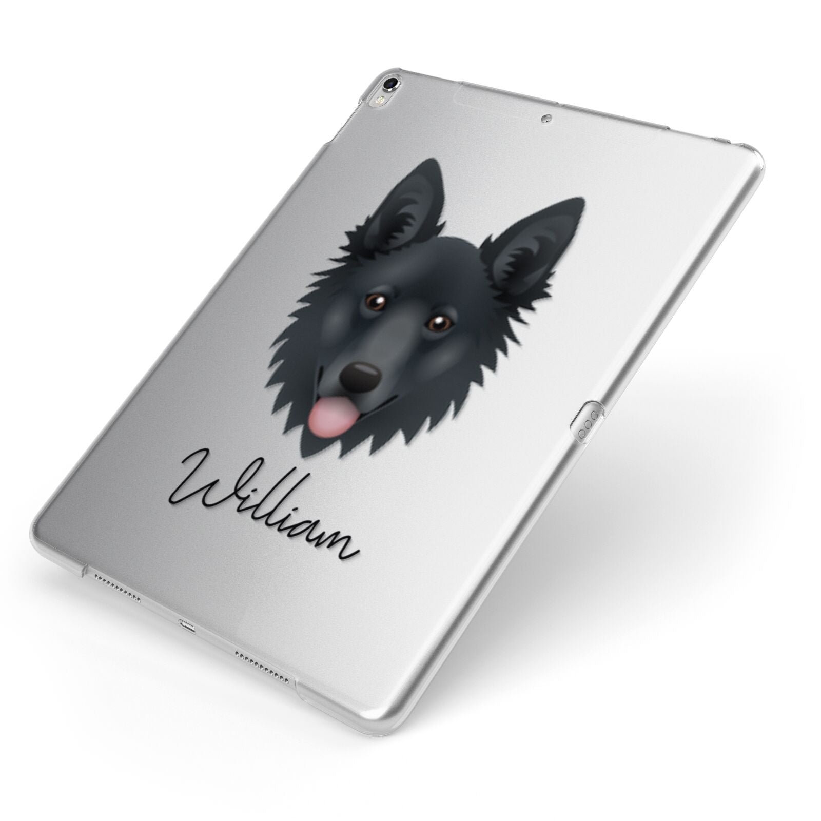Golden Shepherd Personalised Apple iPad Case on Silver iPad Side View