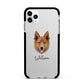 Golden Shepherd Personalised Apple iPhone 11 Pro Max in Silver with Black Impact Case