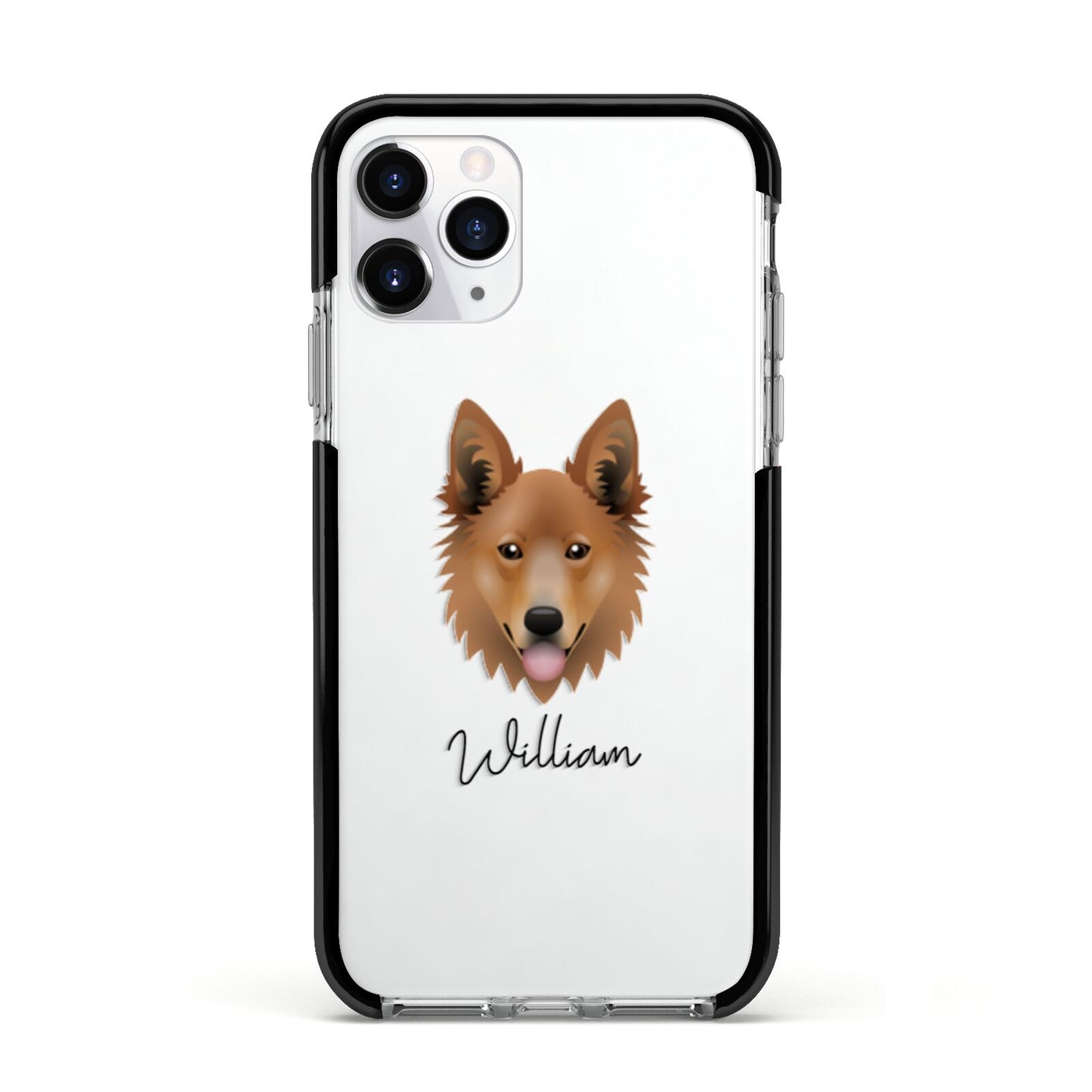 Golden Shepherd Personalised Apple iPhone 11 Pro in Silver with Black Impact Case