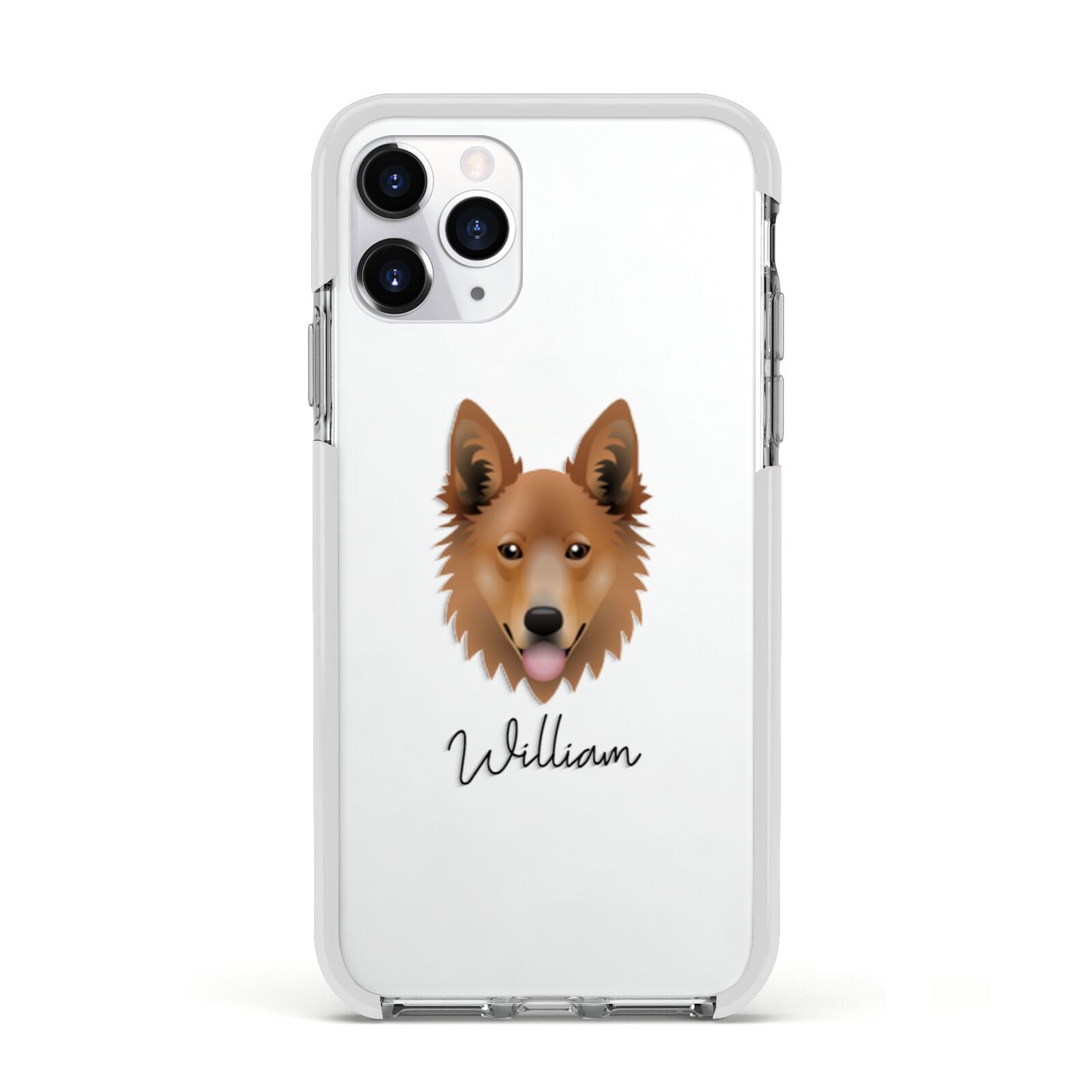 Golden Shepherd Personalised Apple iPhone 11 Pro in Silver with White Impact Case