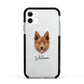 Golden Shepherd Personalised Apple iPhone 11 in White with Black Impact Case