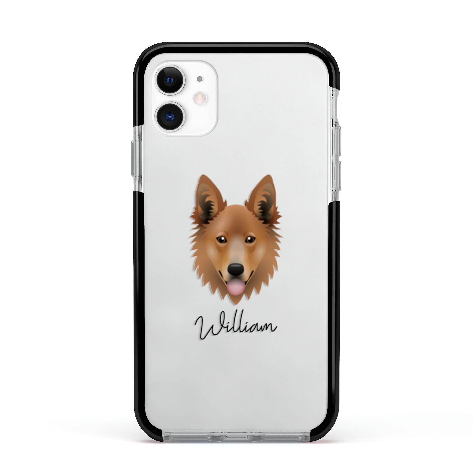 Golden Shepherd Personalised Apple iPhone 11 in White with Black Impact Case