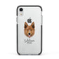 Golden Shepherd Personalised Apple iPhone XR Impact Case Black Edge on Silver Phone