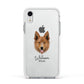 Golden Shepherd Personalised Apple iPhone XR Impact Case White Edge on Silver Phone