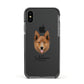 Golden Shepherd Personalised Apple iPhone Xs Impact Case Black Edge on Black Phone