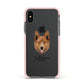Golden Shepherd Personalised Apple iPhone Xs Impact Case Pink Edge on Black Phone