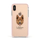 Golden Shepherd Personalised Apple iPhone Xs Impact Case Pink Edge on Gold Phone