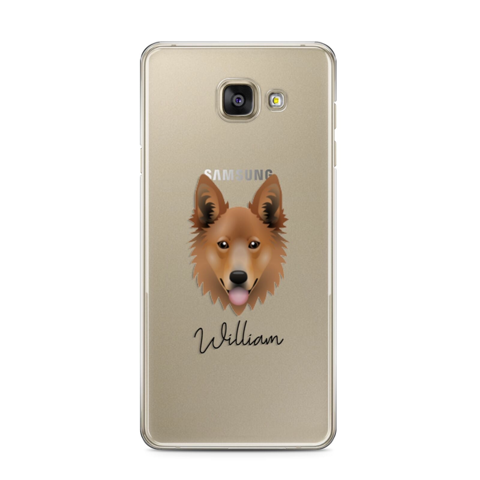 Golden Shepherd Personalised Samsung Galaxy A3 2016 Case on gold phone