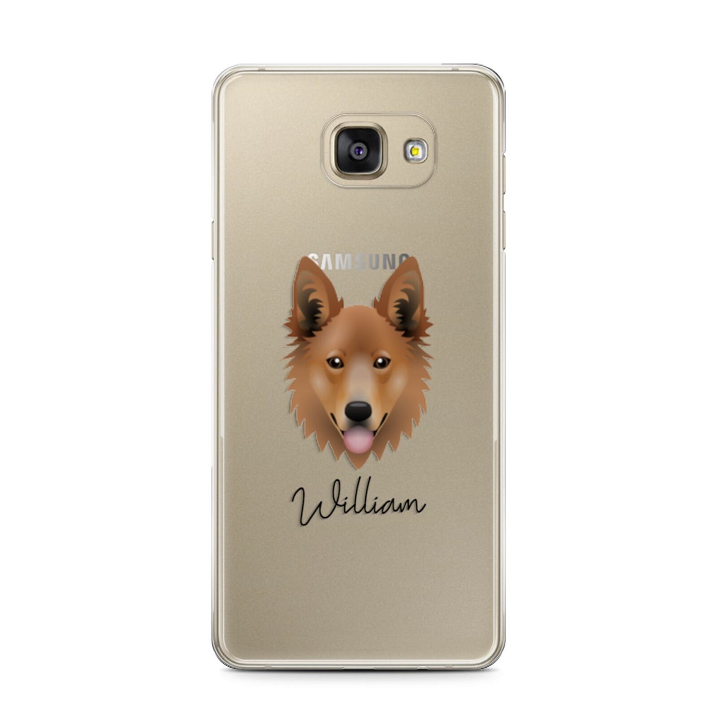 Golden Shepherd Personalised Samsung Galaxy A7 2016 Case on gold phone