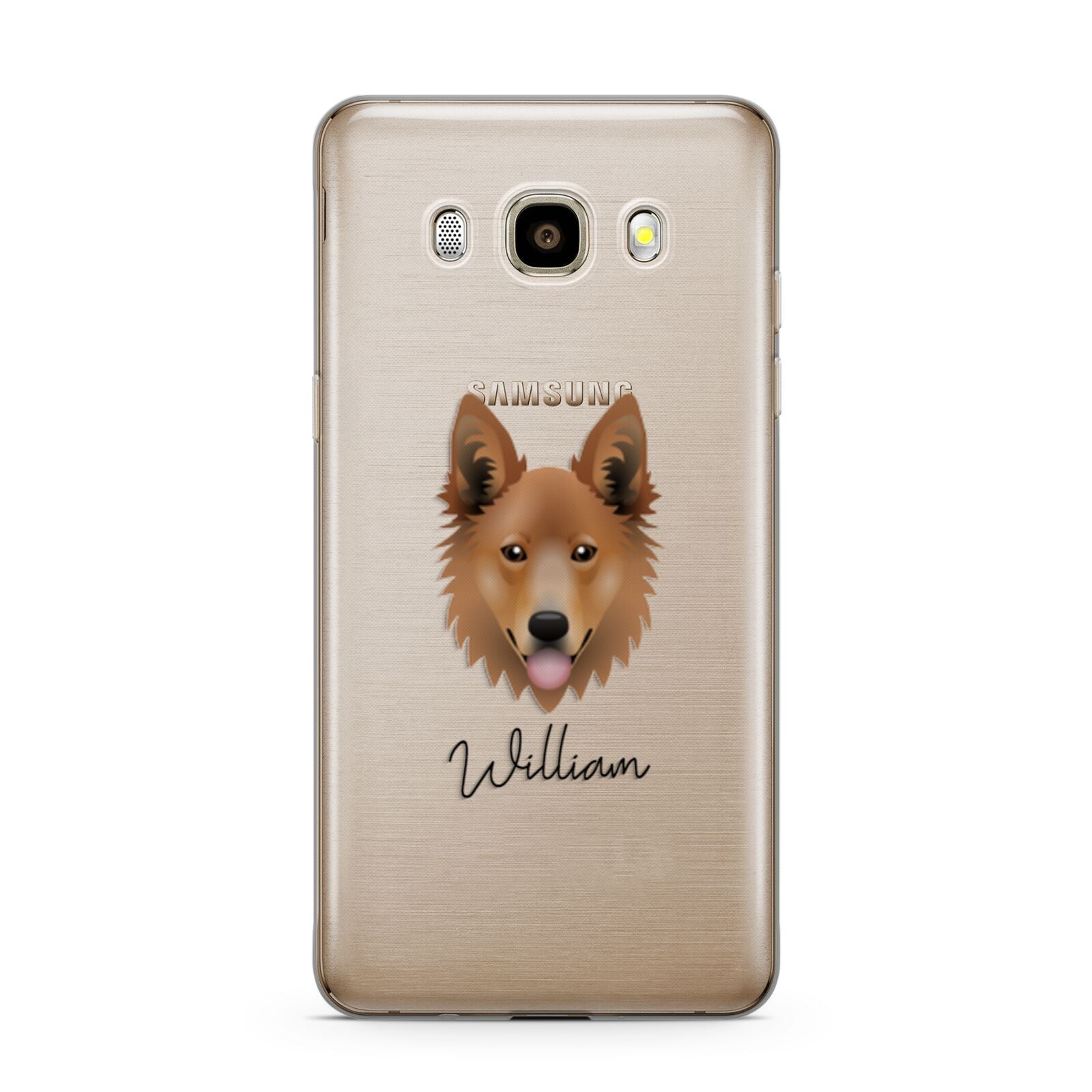 Golden Shepherd Personalised Samsung Galaxy J7 2016 Case on gold phone