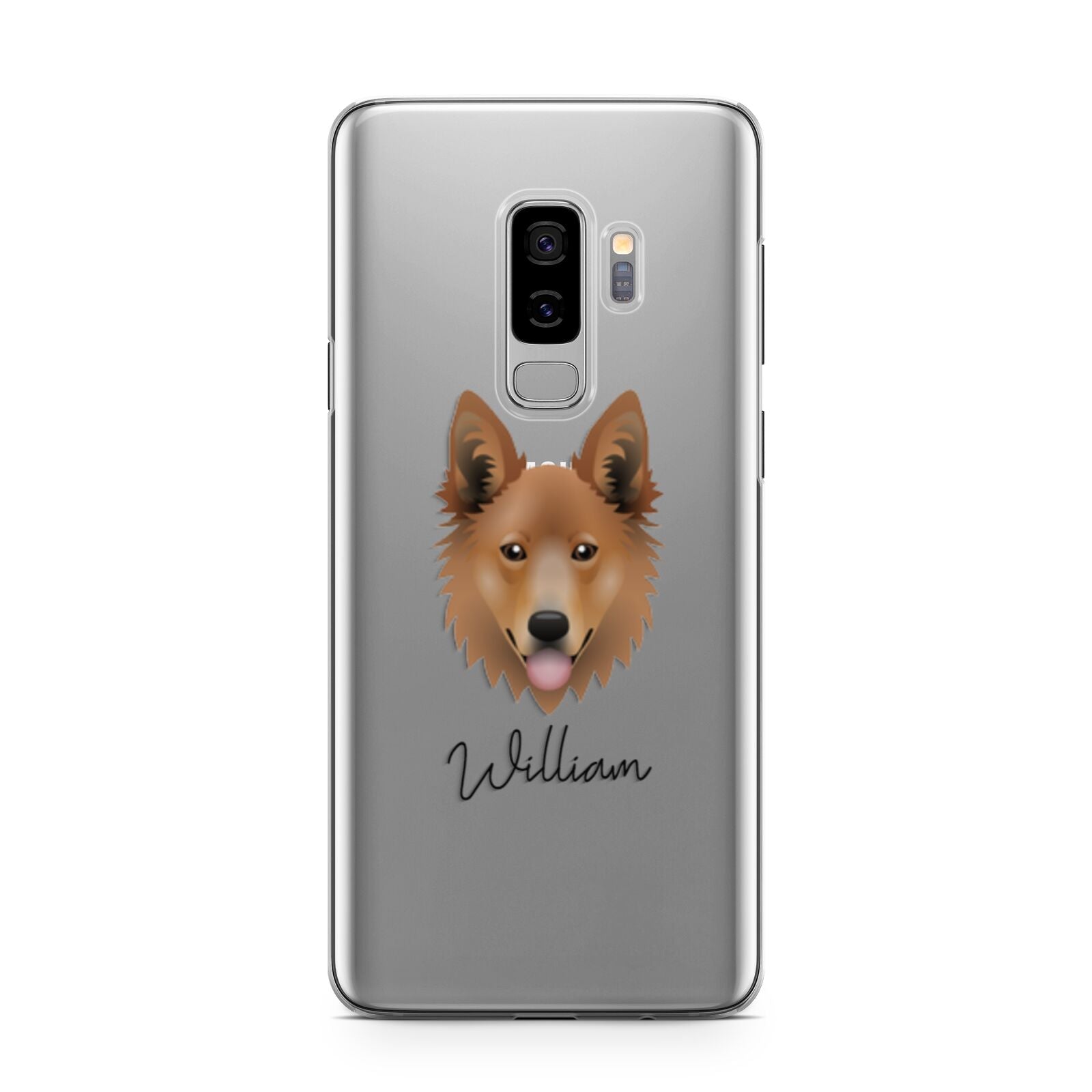Golden Shepherd Personalised Samsung Galaxy S9 Plus Case on Silver phone