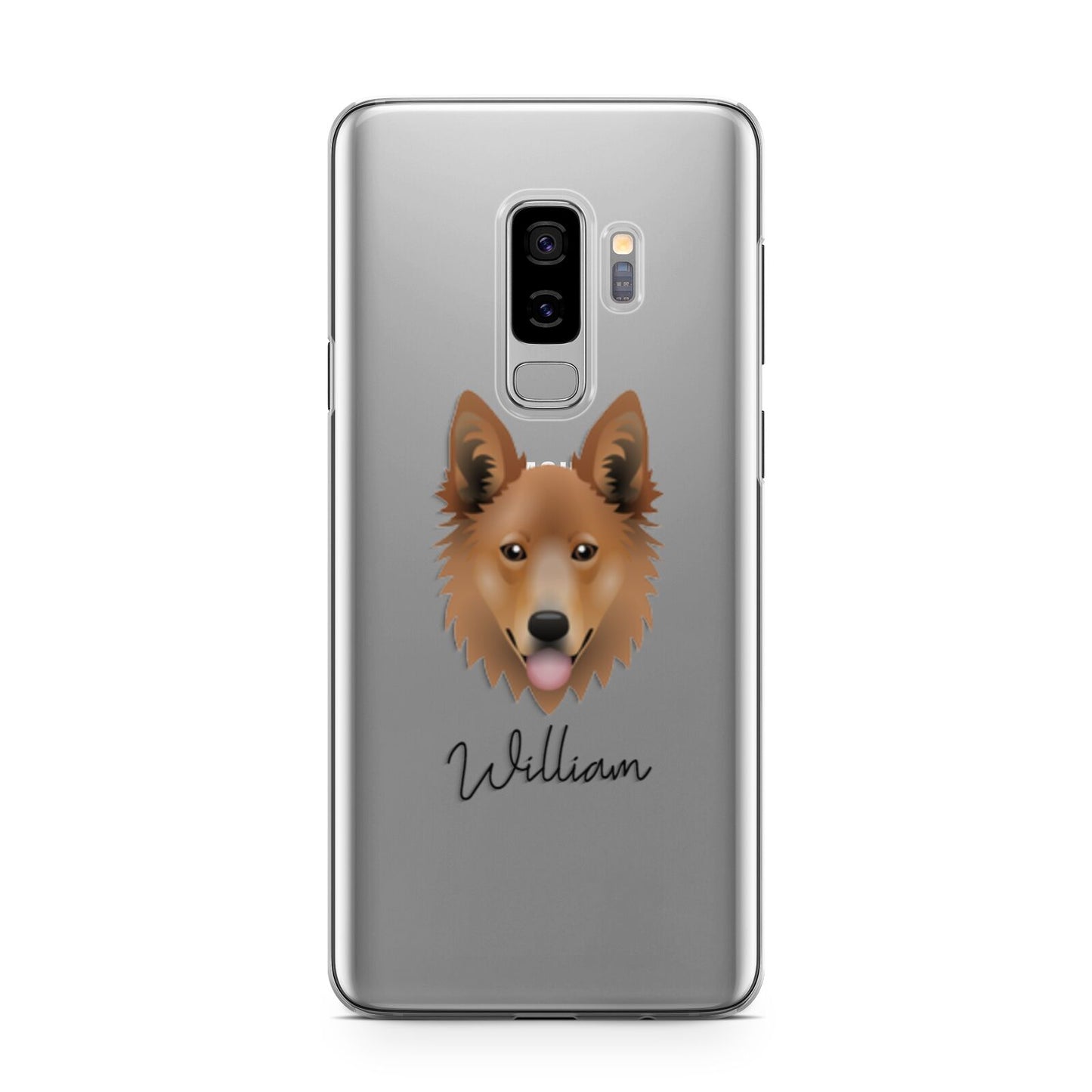 Golden Shepherd Personalised Samsung Galaxy S9 Plus Case on Silver phone