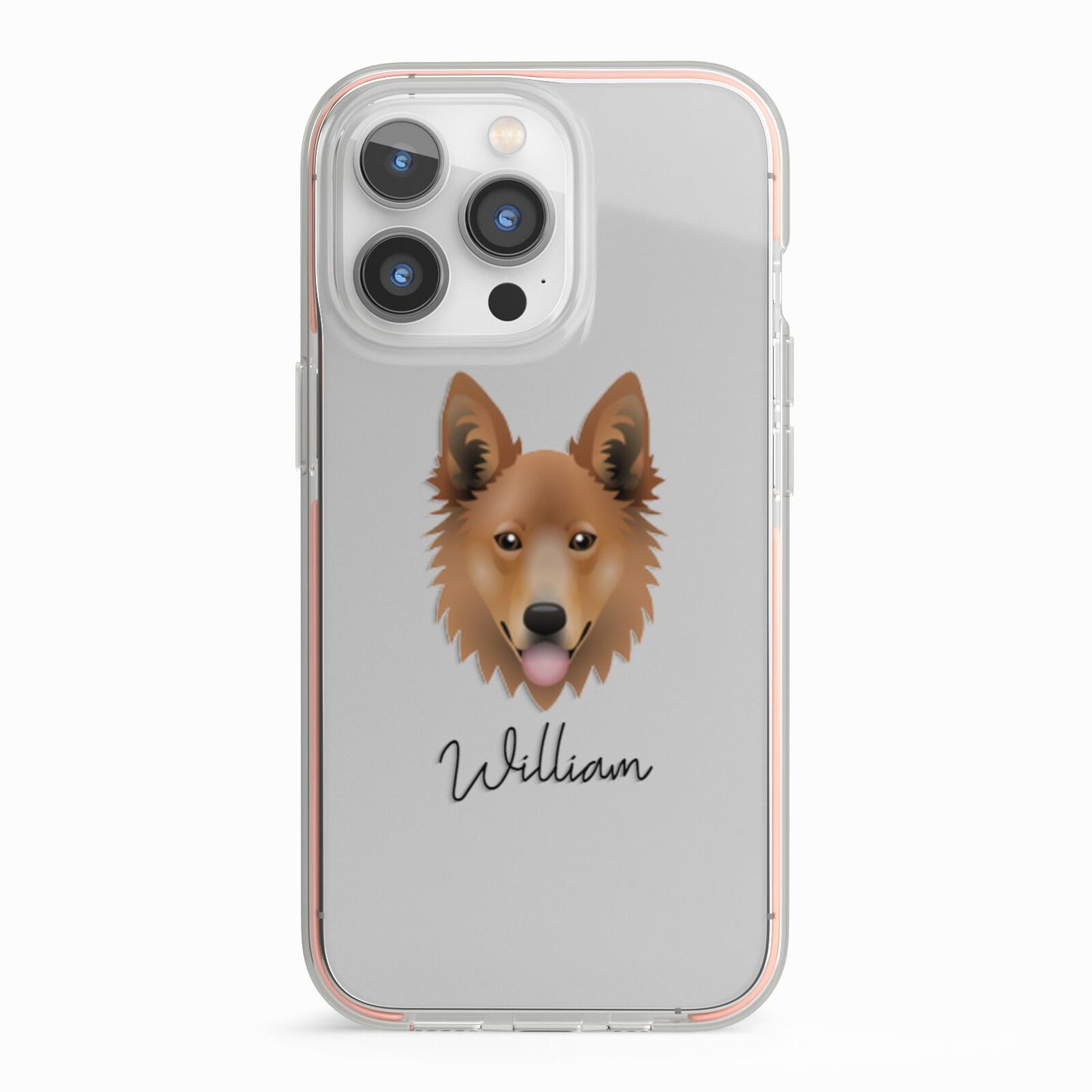 Golden Shepherd Personalised iPhone 13 Pro TPU Impact Case with Pink Edges