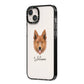 Golden Shepherd Personalised iPhone 14 Plus Black Impact Case Side Angle on Silver phone